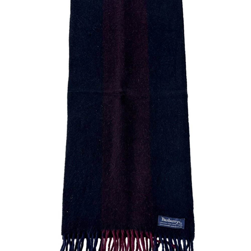 Burberrys Classic Check Scarf Black 100% Cashmere Unisex Scarf Made In Scotland - Picture 5 of 7